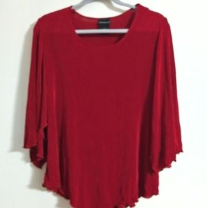 Citiknits 3/4 Sleeve Red Blouse